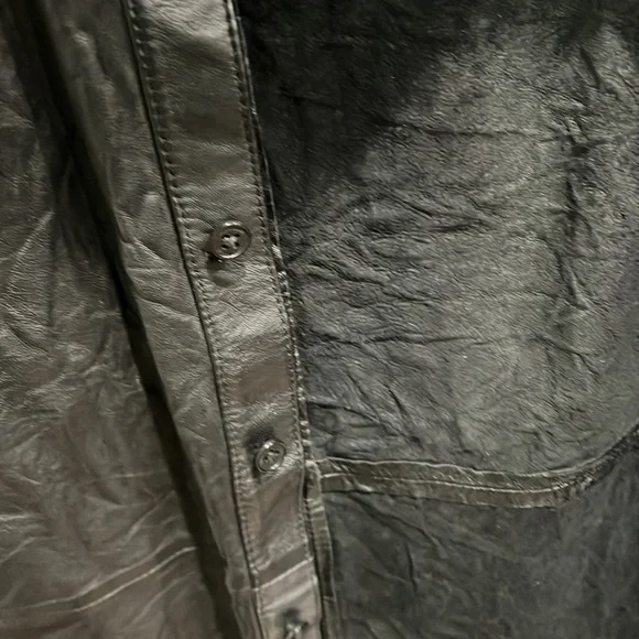 Zadig & Voltaire Leather Crinkled Shirt - Picture 4 of 8